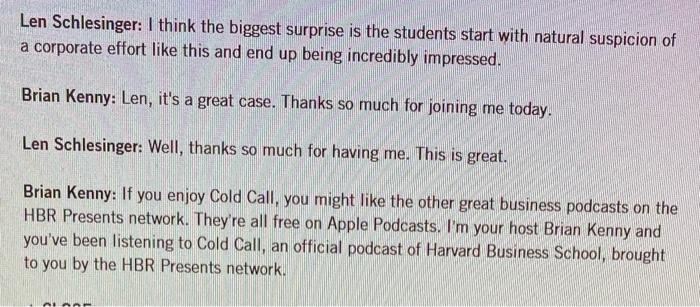 Question: Describe what the case study is all