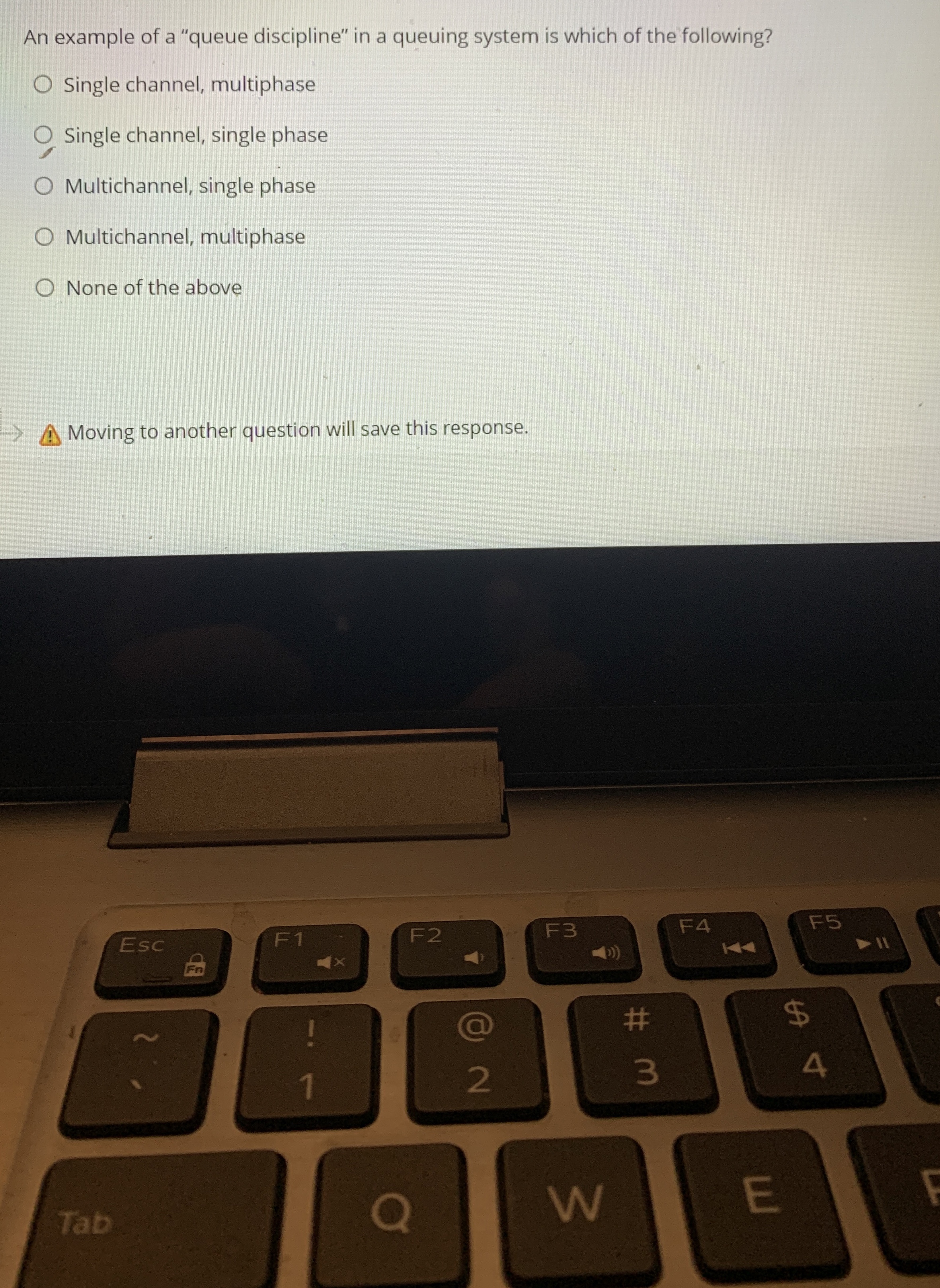 An example of a "queue discipline" in a queuing