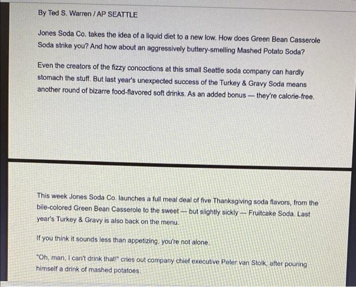 please help me using the following article answer