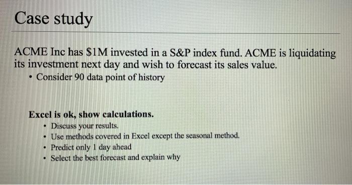 Forecasting!! Please read instrusctions for full