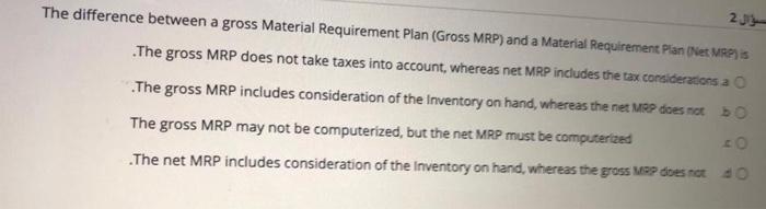 2 The difference between a gross Material