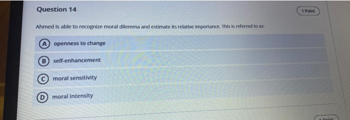 Question 14 s Point Ahmed is able to recognize