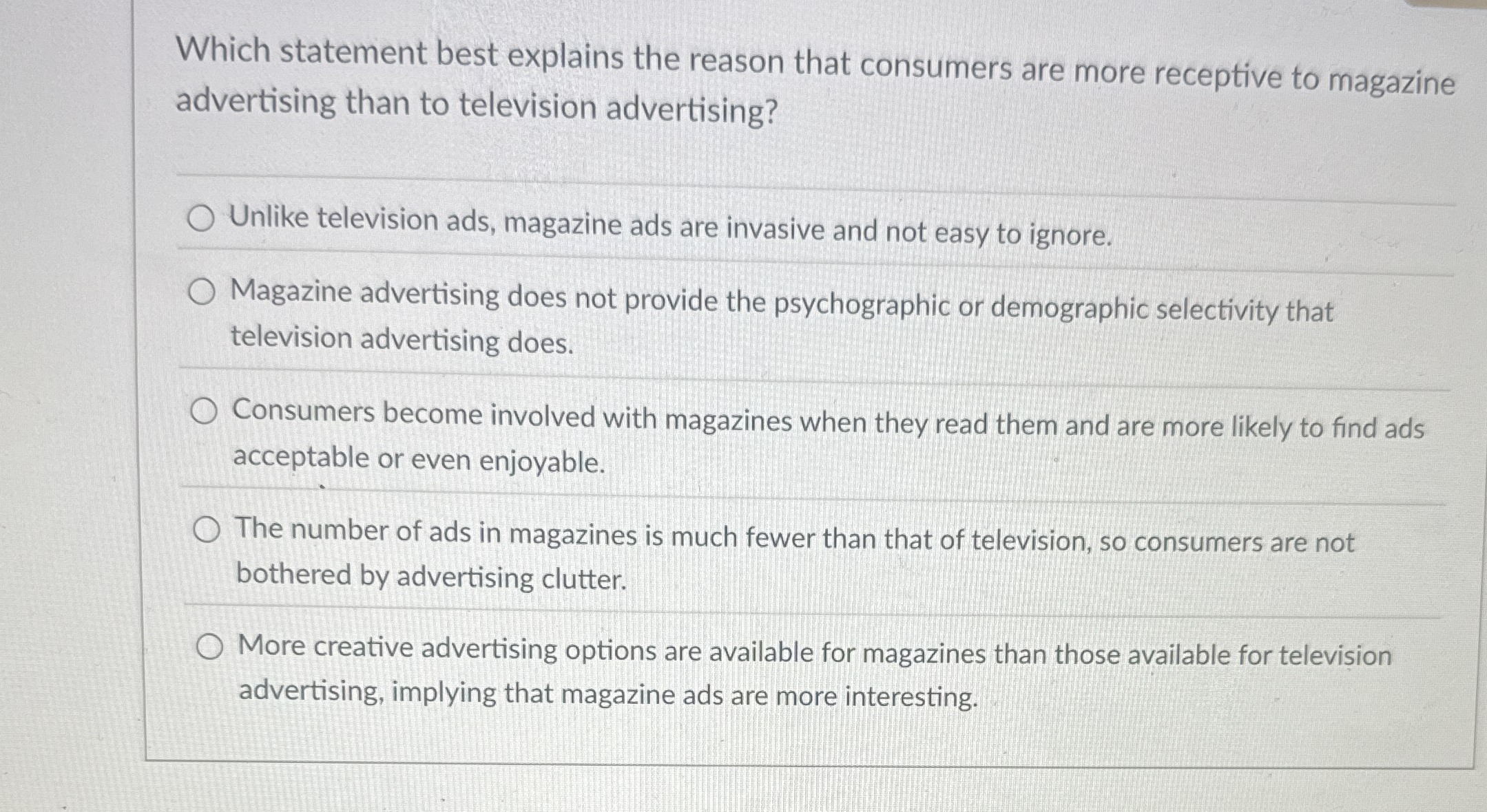 Which statement best explains the reason that