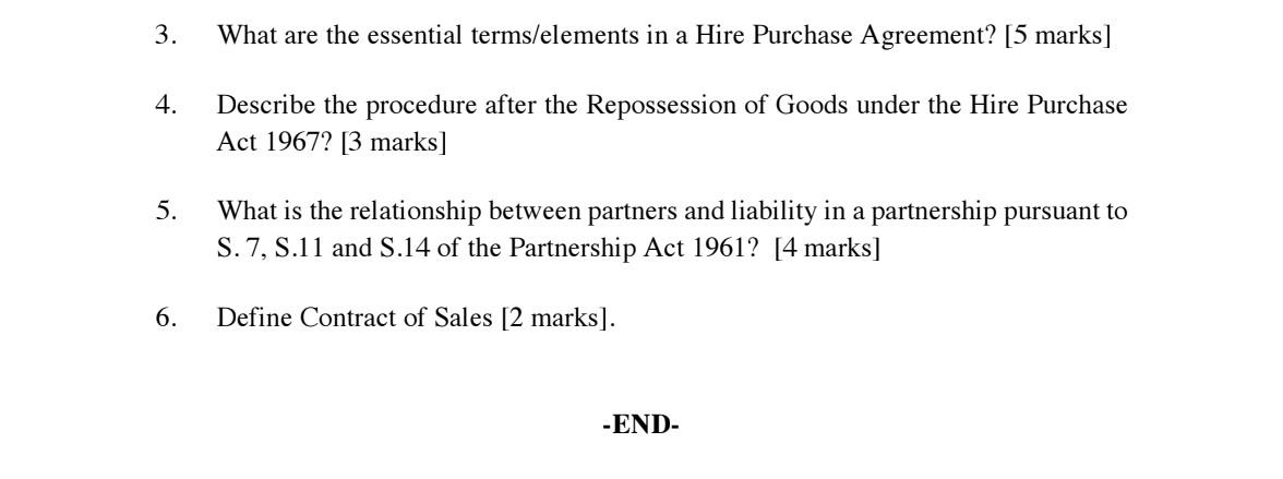 (Commercial Law) Please answer all question 3