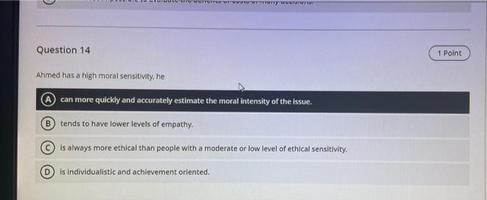 flexible scheduling Question 13 1 Point A problem