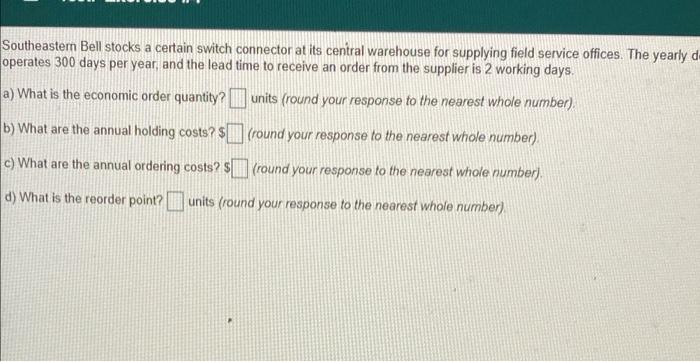 Southeastern Bell stocks a certain switch