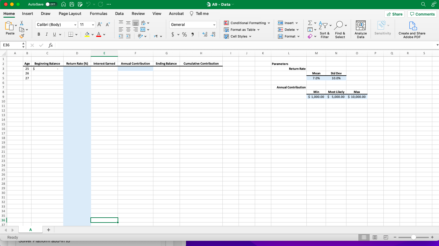 Note: You will need the Analytic Solver Platform