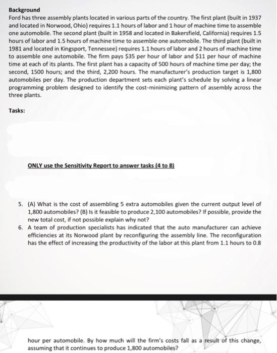 please answer 5 and 6 using the sensitivity