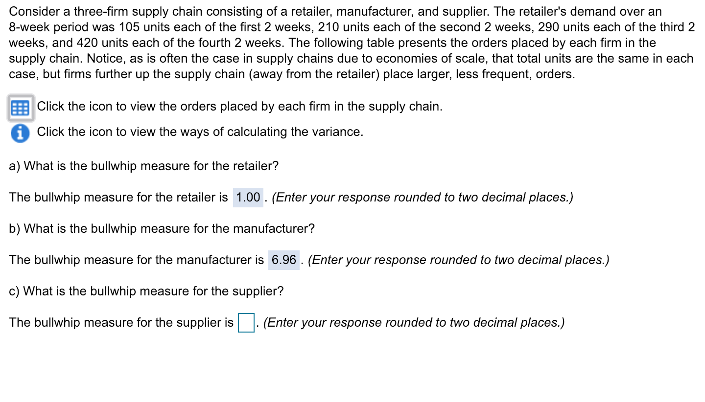 Consider a three-firm supply chain consisting of