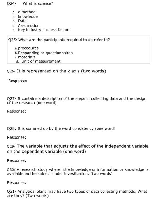 theses are from research methods course Q19/ A