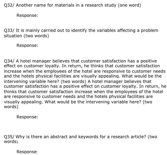theses are from research methods course Q19/ A