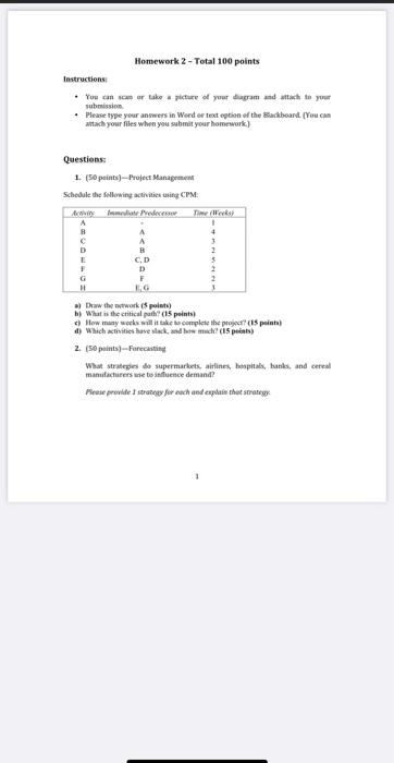 Homework 2 - Total 100 points Instructions . You