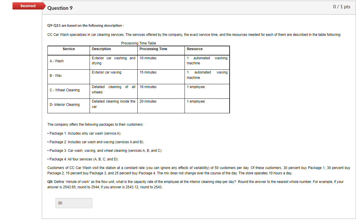 please solve #9 correctly Incorrect Question 9