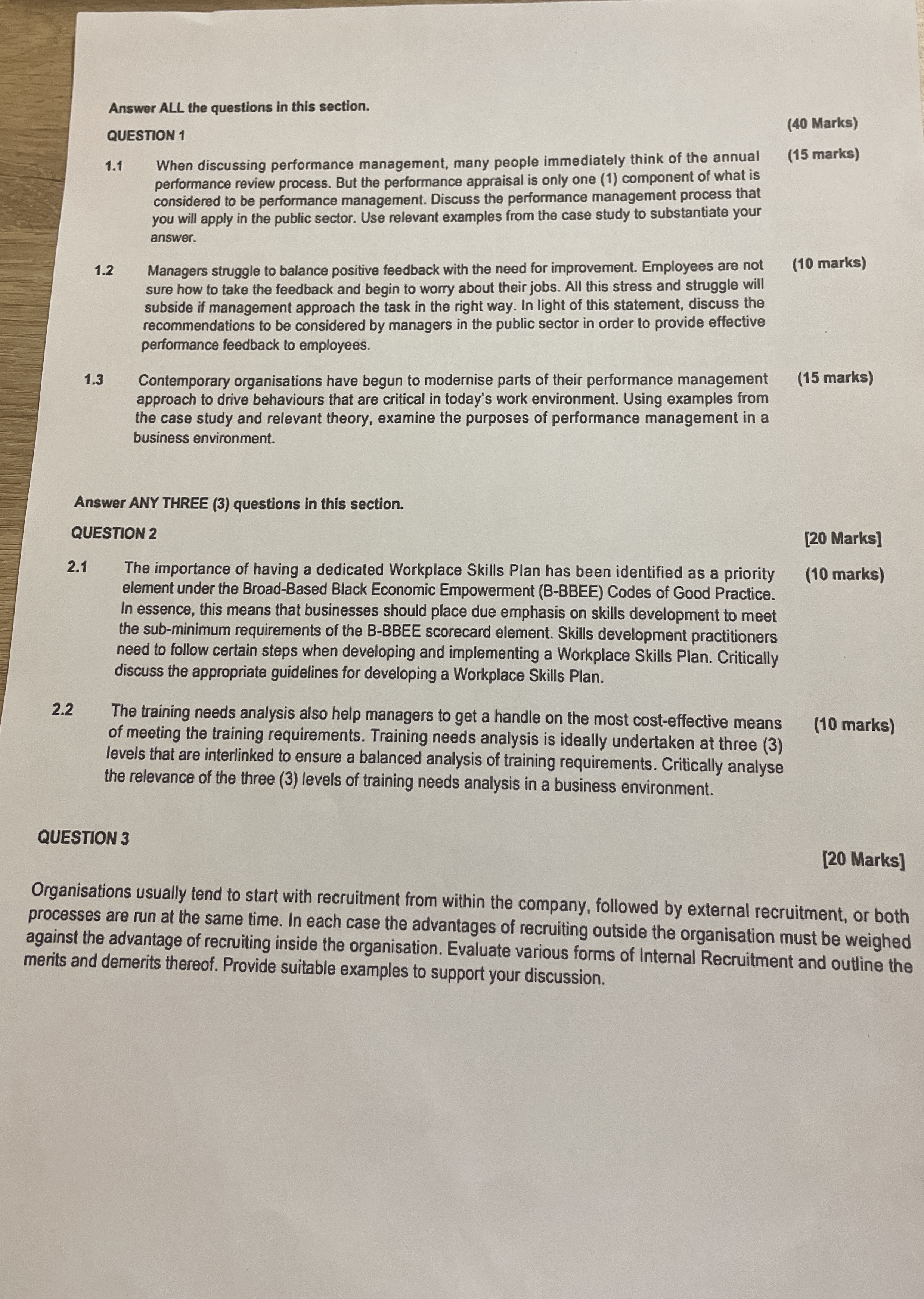 Answer ALL the questions in this section.