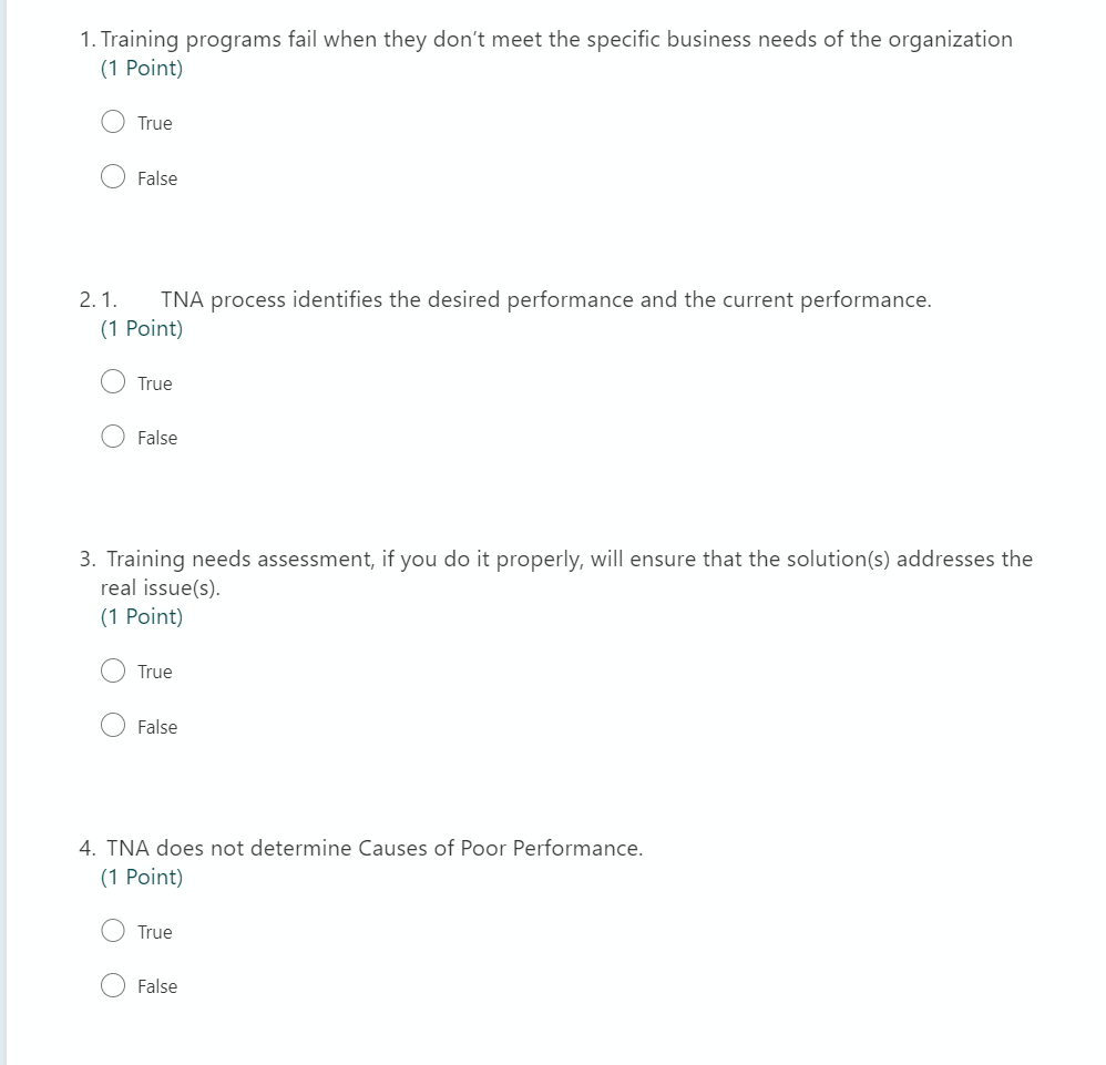 1. Training programs fail when they don't meet