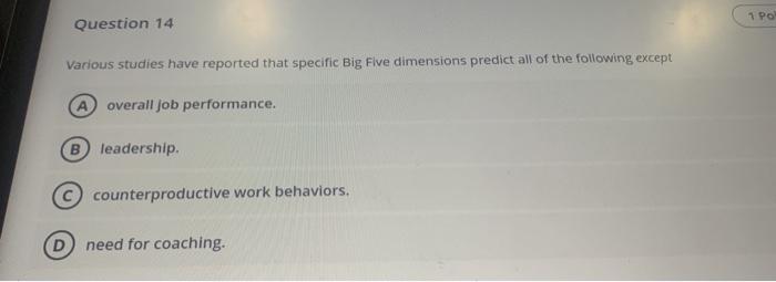 apol Question 14 Various studies have reported