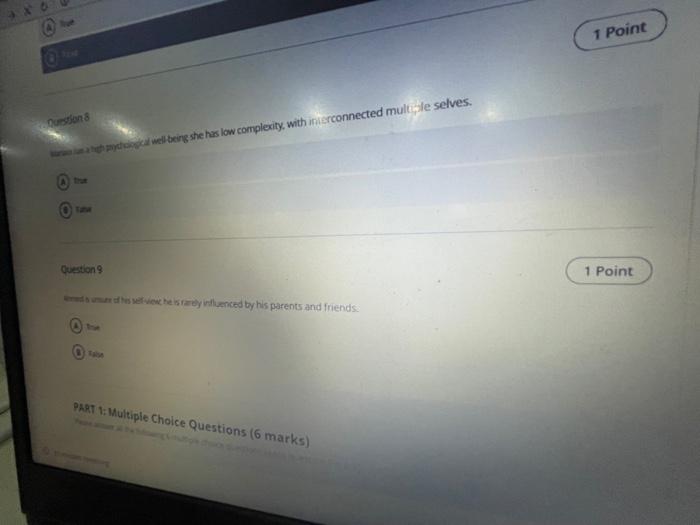 plz helppp 1 Point PUT 2 True/False Question (6