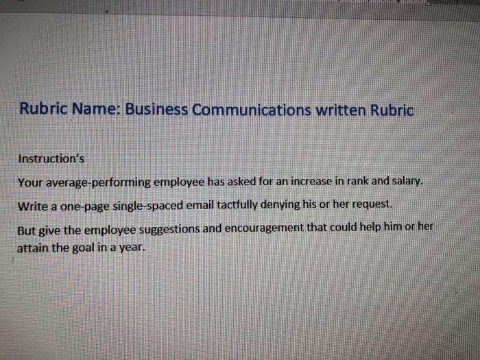 Business Communications about employee