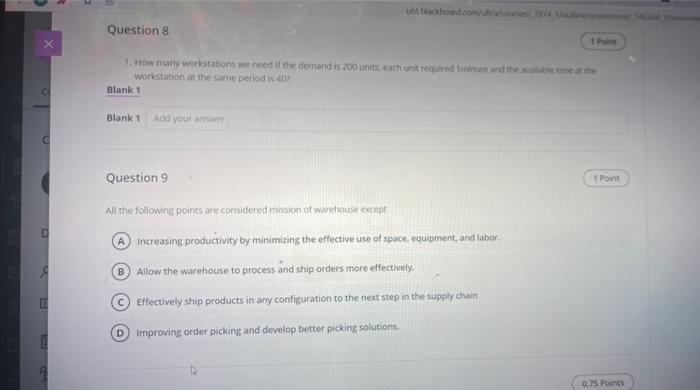 facilities planning wit blood.com Question 8 1