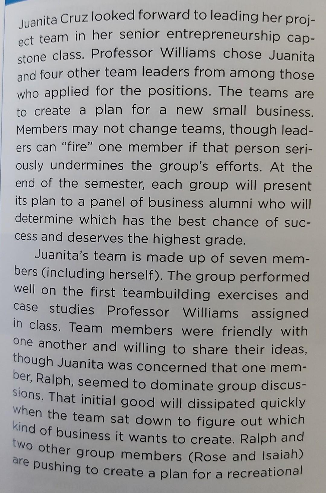 Case Study 9.2 Getting the Project Team Back on