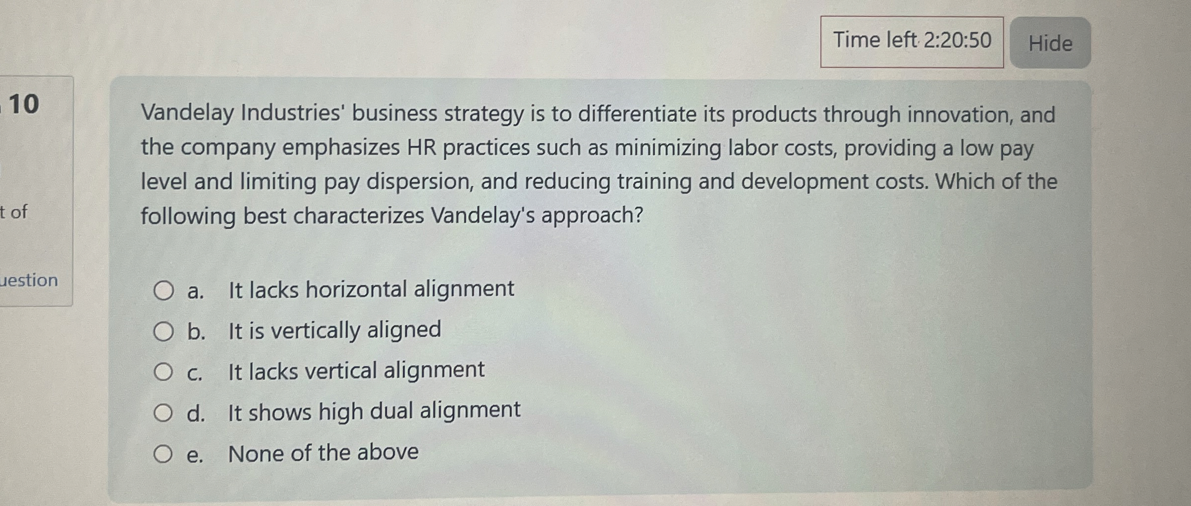 Time left 2 : 2 0 : 5 0 1 0 Vandelay Industries'
