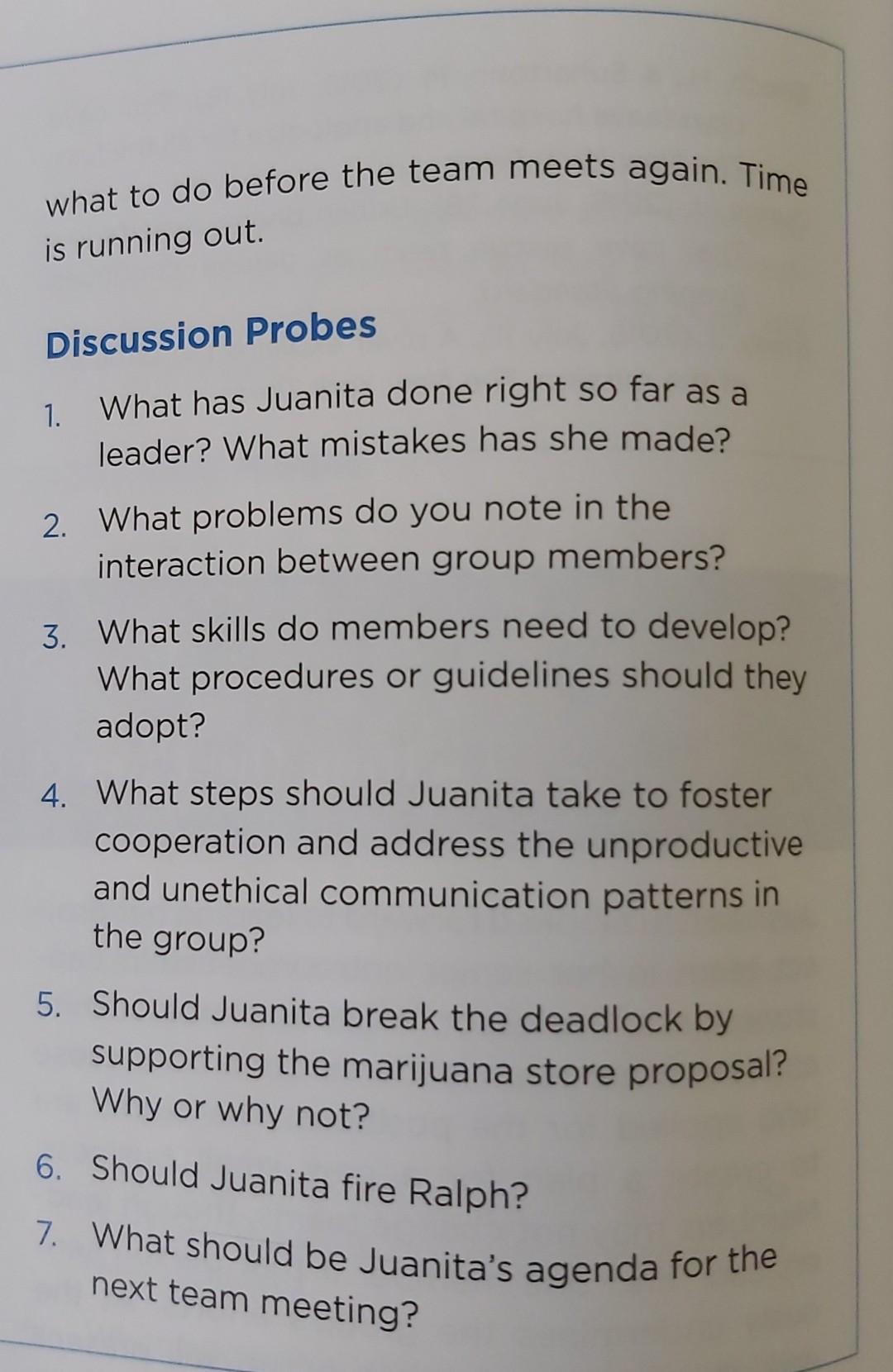 Case Study 9.2 Getting the Project Team Back on