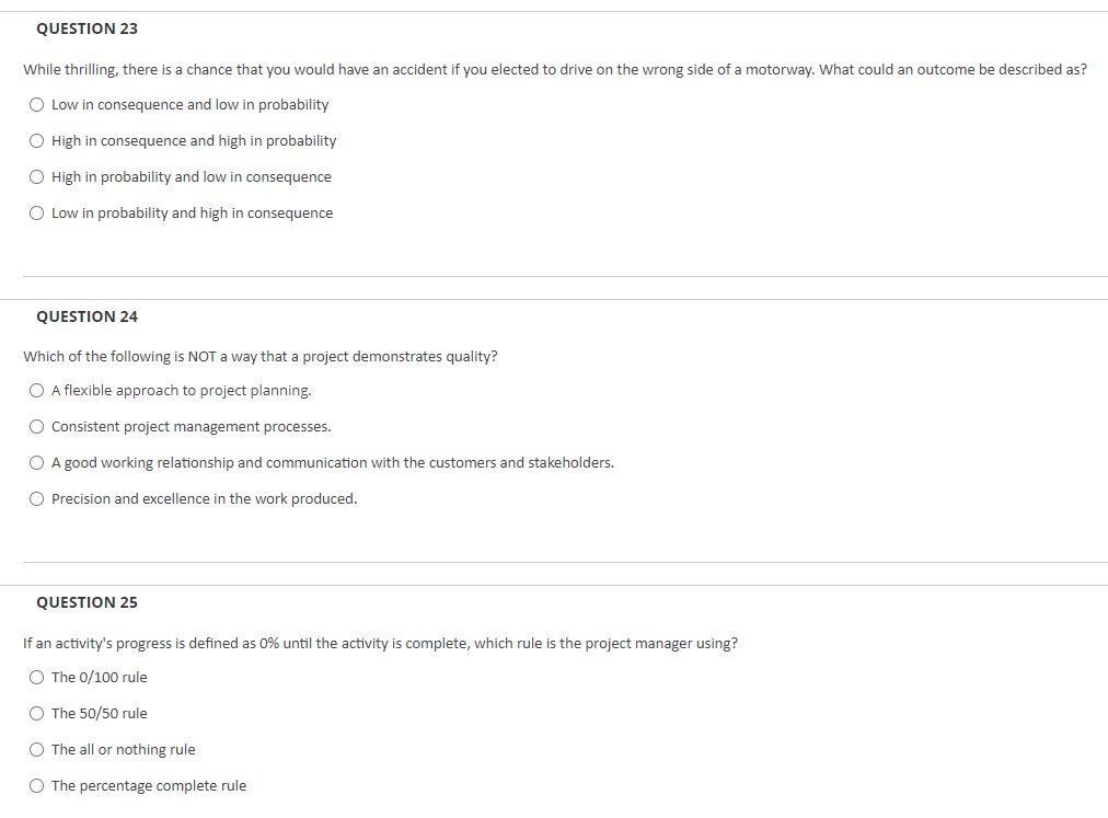 QUESTION 23 While thrilling, there is a chance