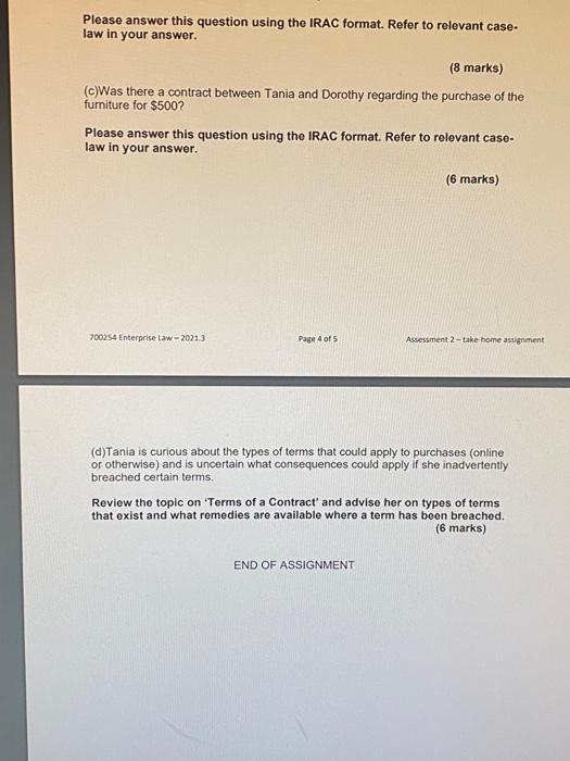 Please answer this question using the IRAC