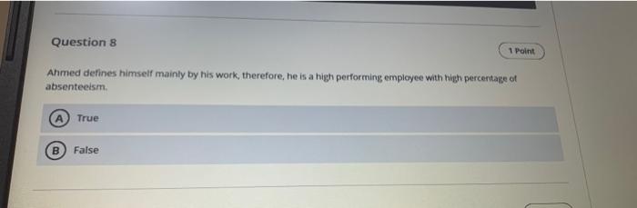 Question 8 1 Point Ahmed defines himself mainly