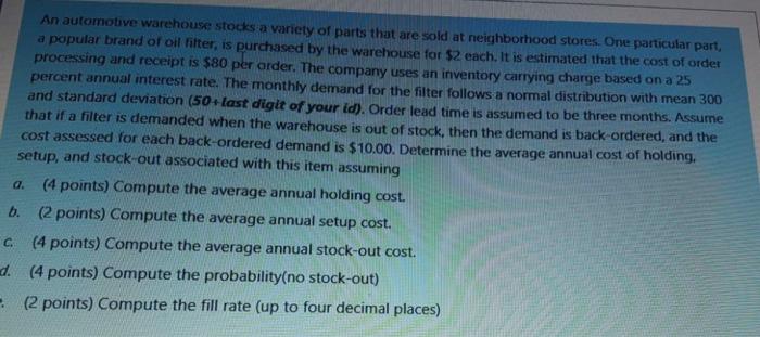 An automotive warehouse stocks a variety of parts