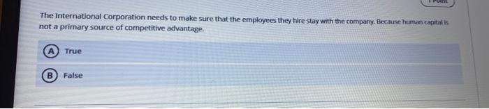 The International Corporation needs to make sure