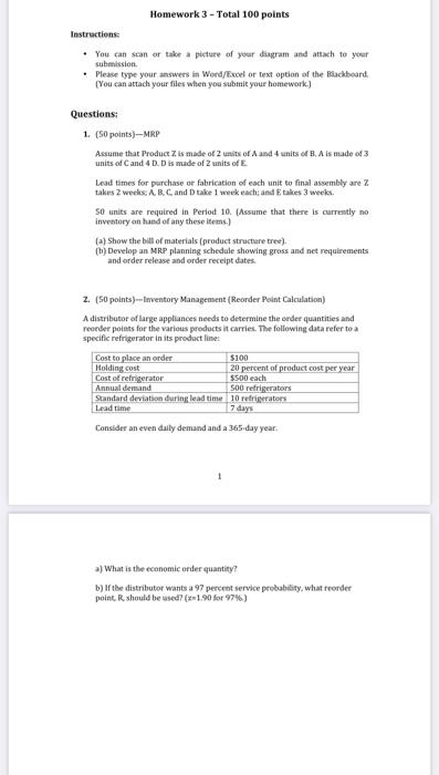 Homework 3 - Total 100 points Instructions: You