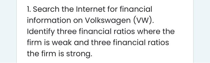 1. Search the Internet for financial information