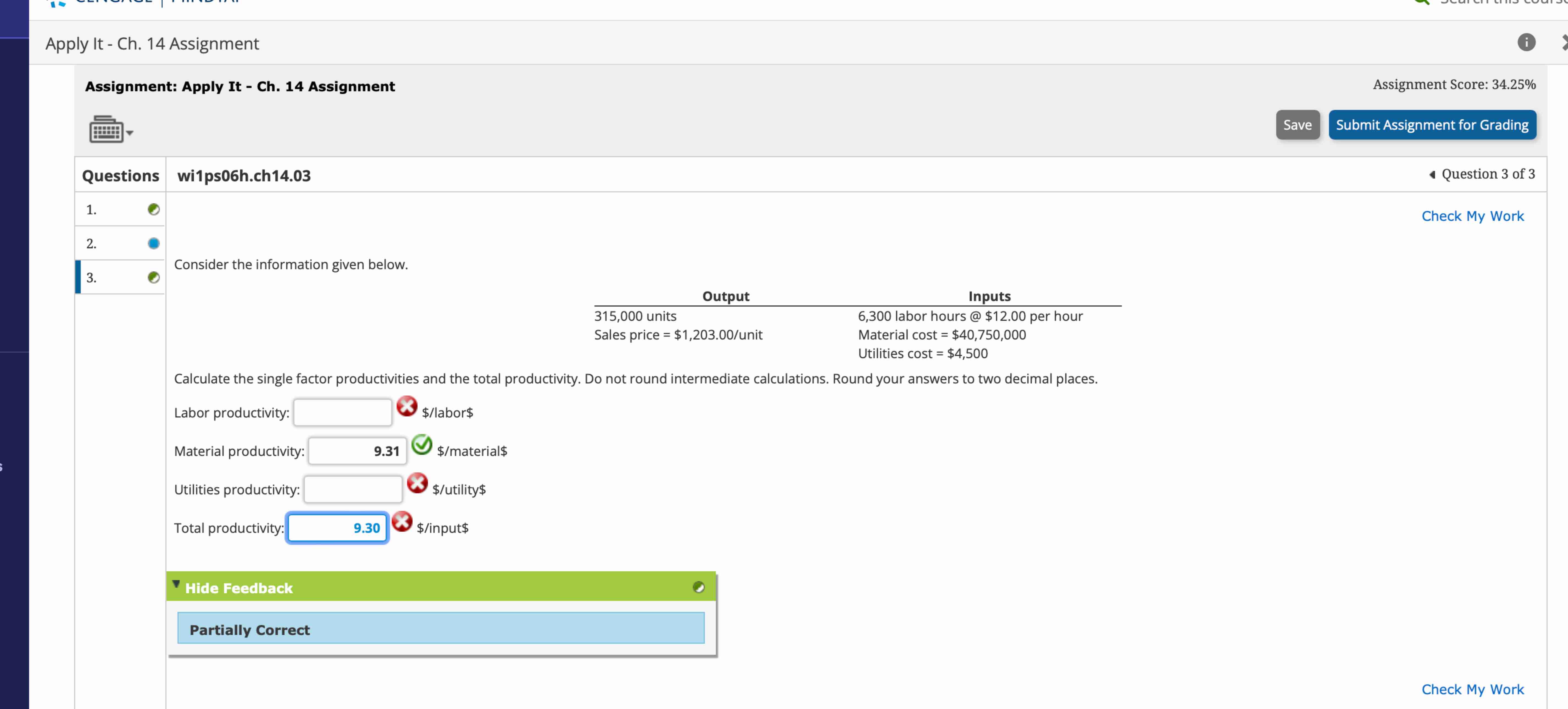 Calculate the single factor productivities and