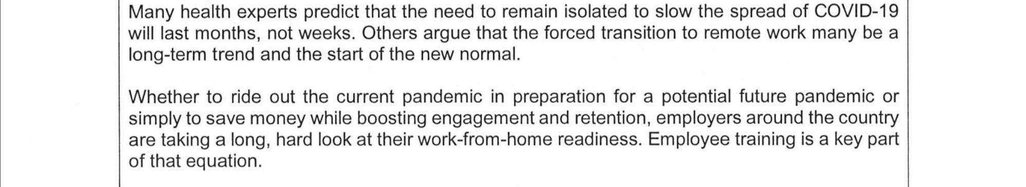 Training Employees to Effectively Work from Home