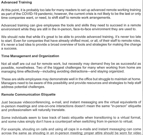 Training Employees to Effectively Work from Home