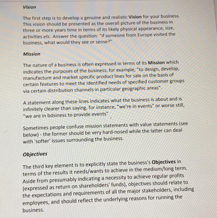 Preparing a Business Strategy. Use the