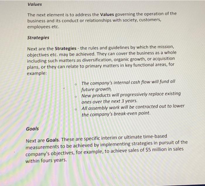 Preparing a Business Strategy. Use the