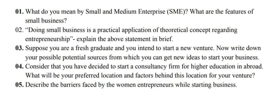 01. What do you mean by Small and Medium