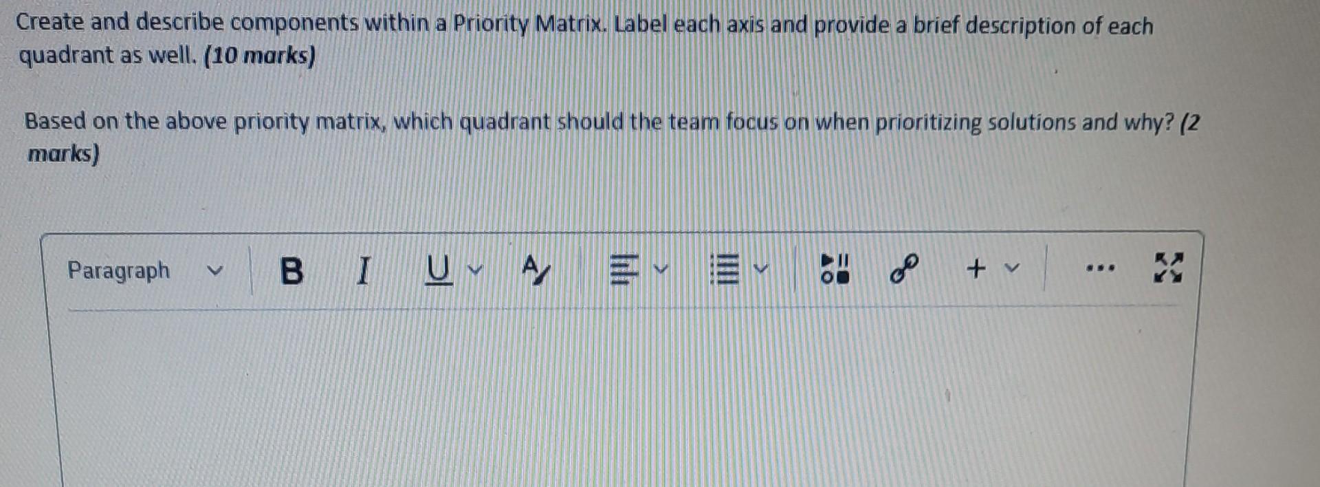 Create and describe components within a Priority