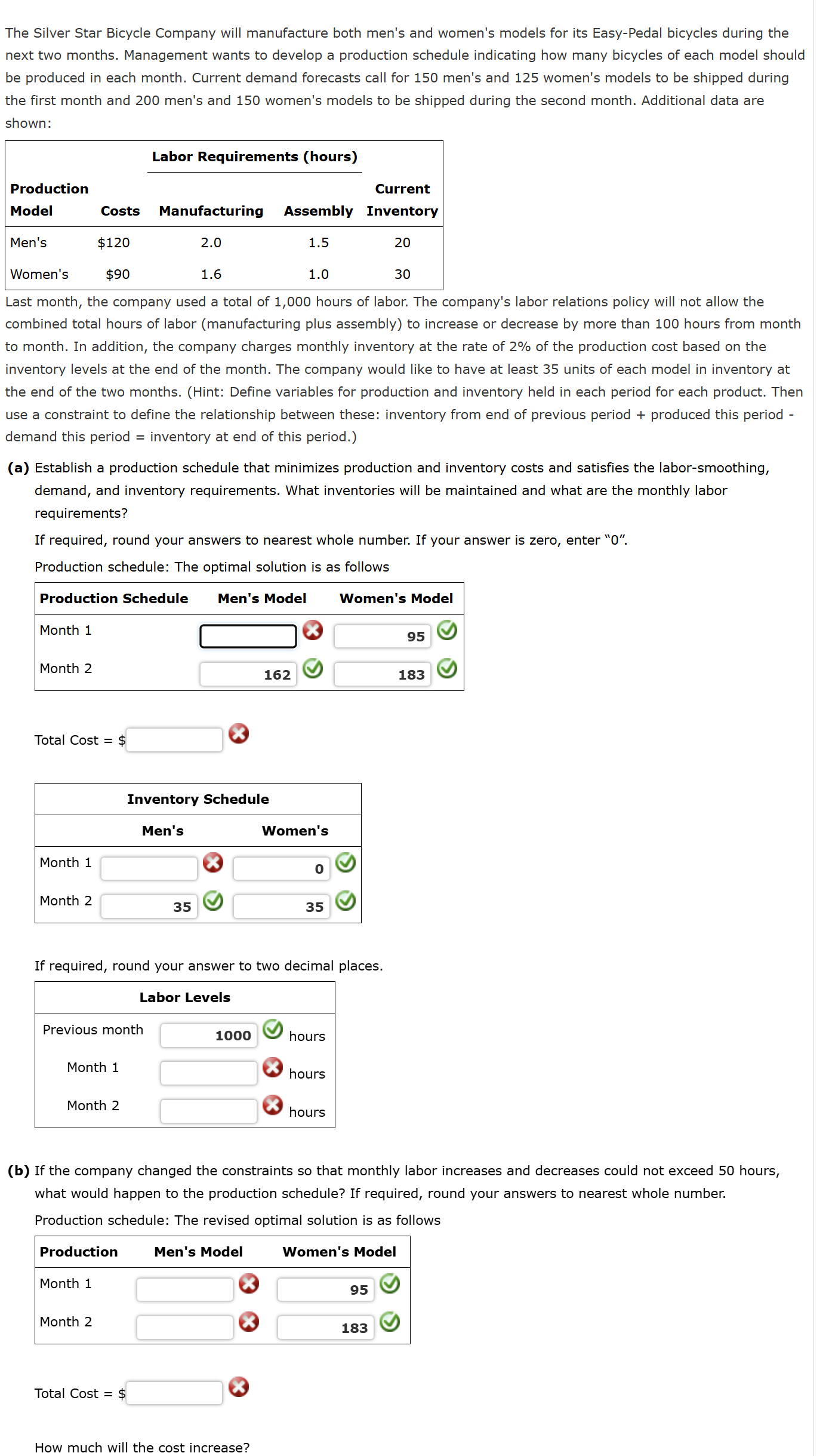 next two months. Management wants to develop a