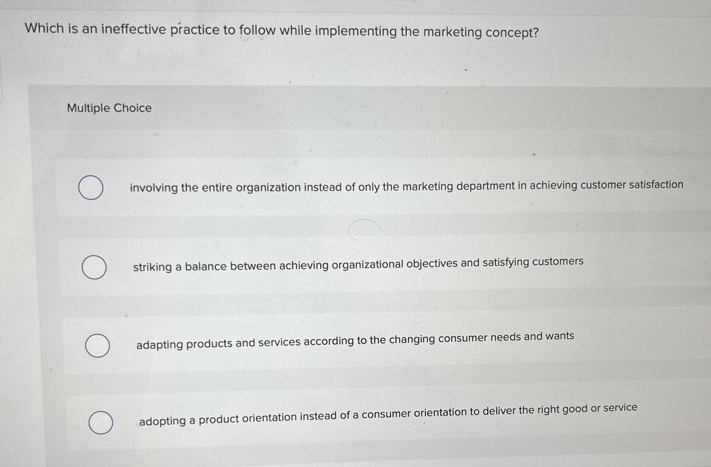 Which is an ineffective practice to follow while