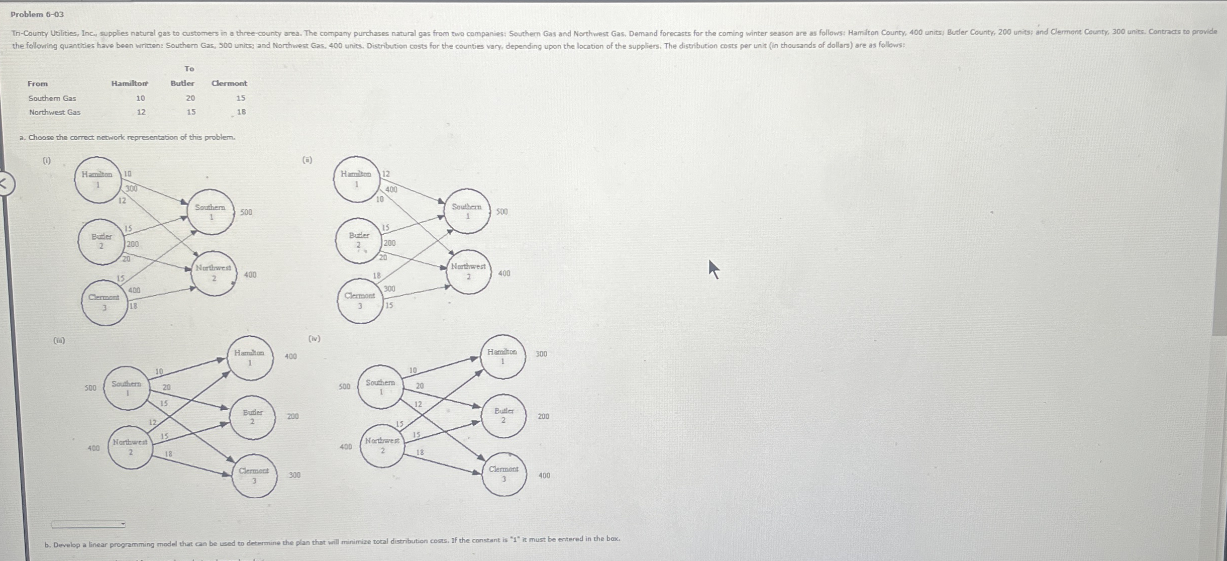 Problem 6 - 0 3 \ table [ [ , To ] , [ From ,