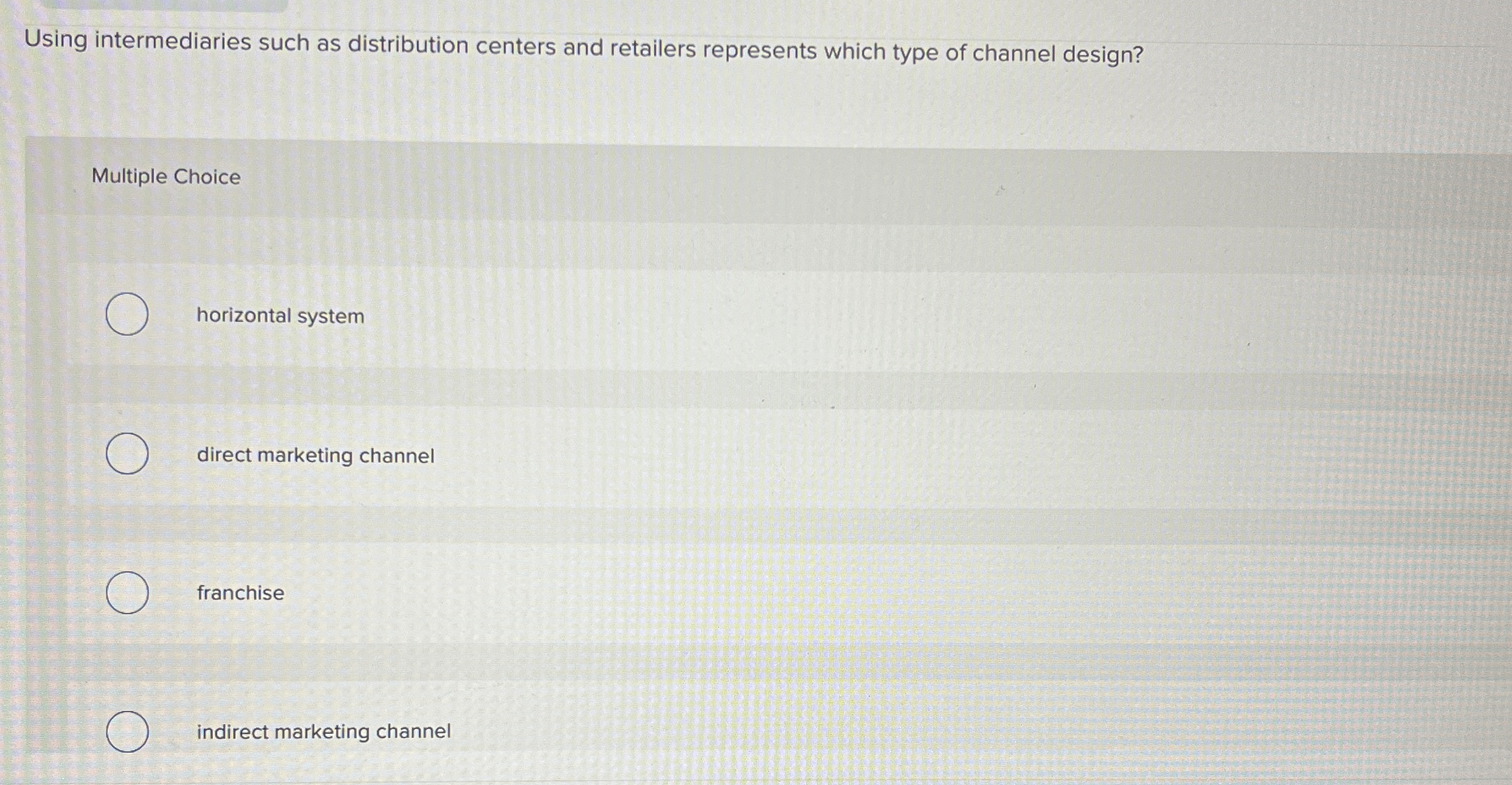 Using intermediaries such as distribution centers