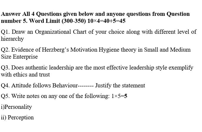 Answer All 4 Questions given below and anyone
