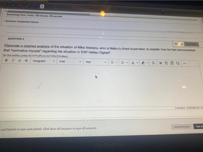 Q5 Remaining the thou, es de Question completion