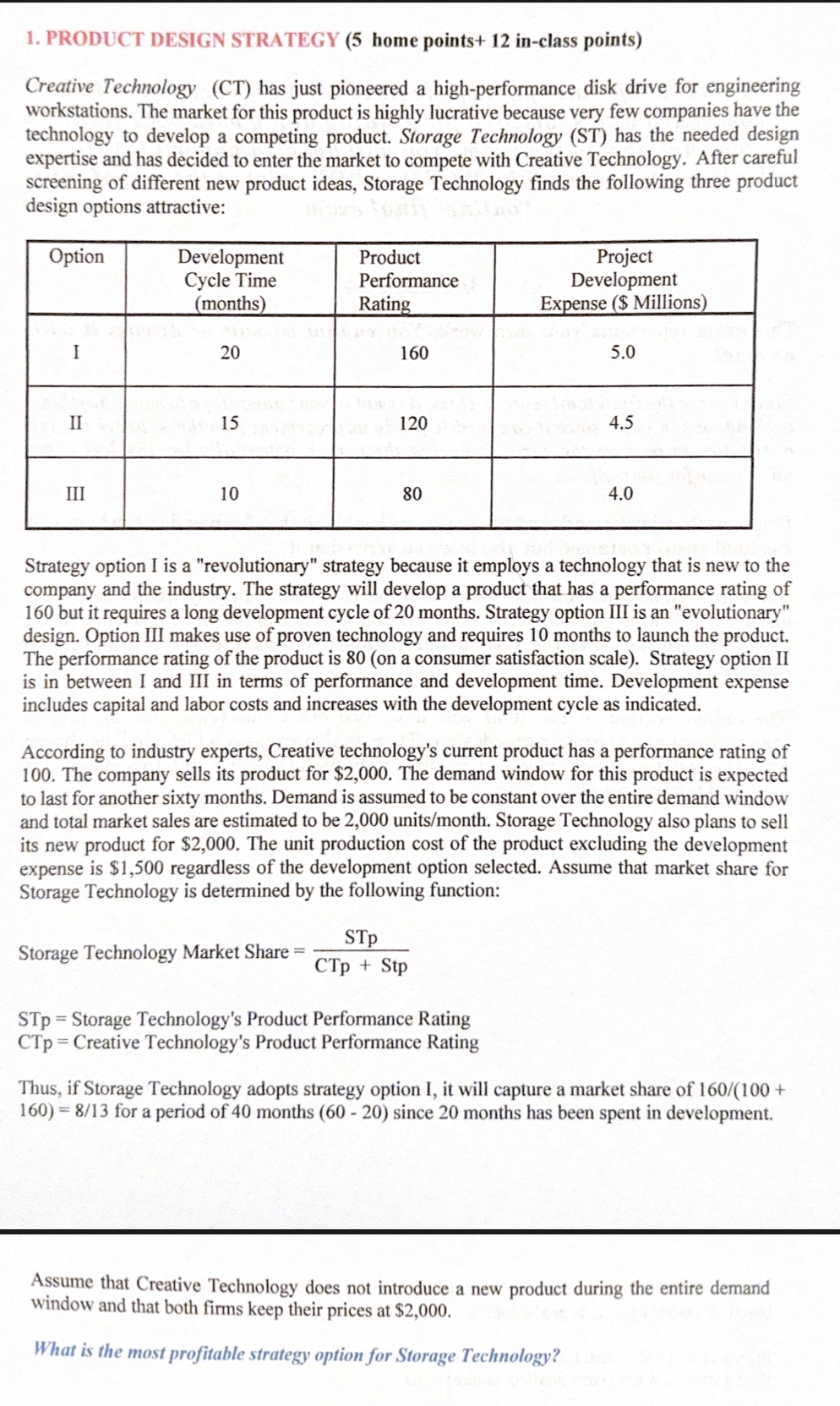 PRODUCT DESIGN STRATEGY ( 5 home points + 1 2 in