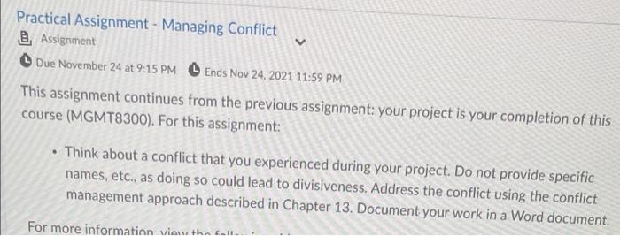 Use the conflict management process described in