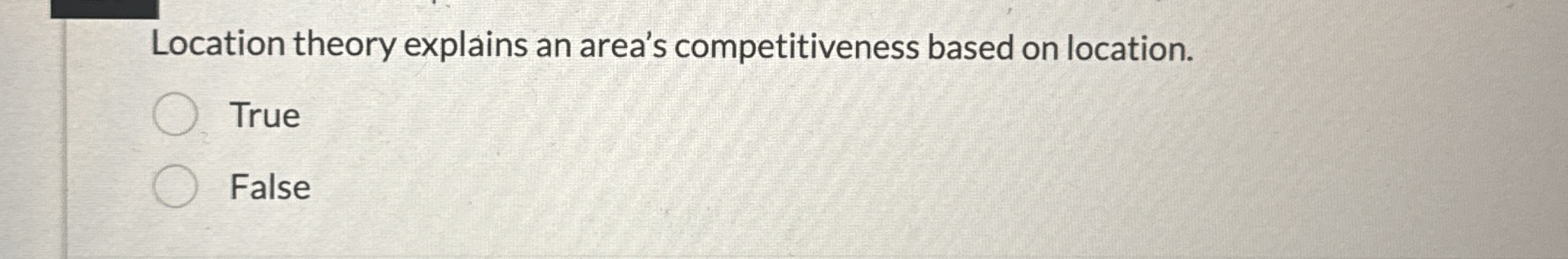 Location theory explains an area's