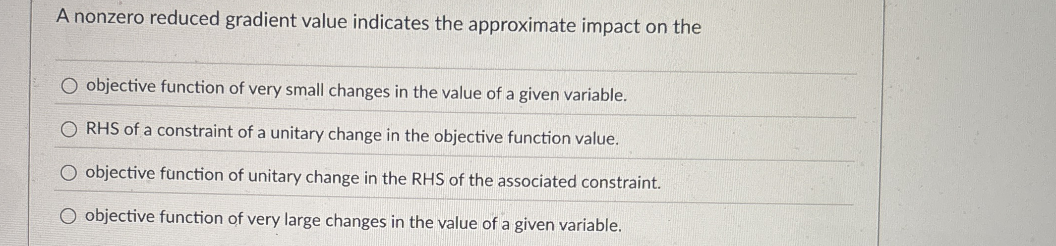 A nonzero reduced gradient value indicates the